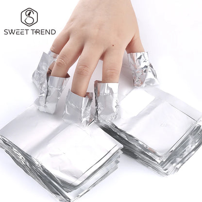 Nail Polish Removal Foil Wraps - 50/100pcs Aluminum Foils with Cotton Pads for Manicure