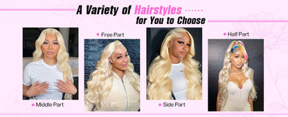 613 Blonde Lace Front Wig – 13x6 Human Hair, 250% Density Body Wave, Pre-Plucked 26 Inch Lace Front Wig