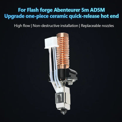 Hotend Kit for Flashforge Adventurer 5M/5M Pro - Ceramic Heating Block, 280℃ Hot End & Hard Steel Nozzle for 3D Printing