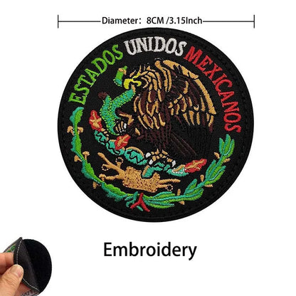 Mexico Flag Eagle Skull Patch - Embroidered Fabric & PVC Tactical Applique Badge for Bags and Gear