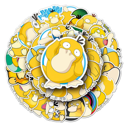 10/30/50-Piece Pokémon Psyduck Sticker Set - Cute Kawaii Anime Vinyl Decals for Phones, Water Bottles, Laptops, and DIY Crafts