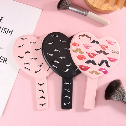 High Definition Heart-shaped Handheld Eyelash Mirror: Makeup Vanity Mirror Girl Gift