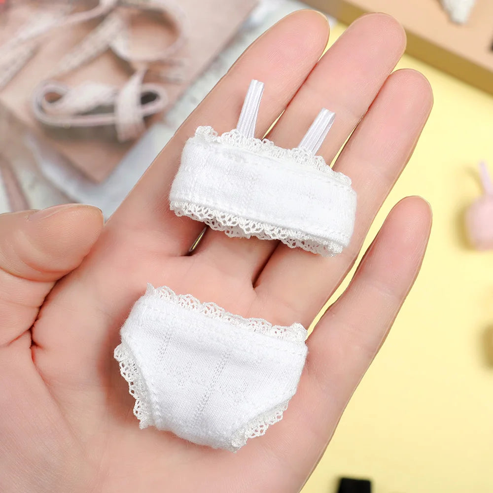Soft Lace Underwear for 30cm Dolls – Bra & Briefs for Blythe 1/6 BJD Dolls, Dollhouse Kids Toy Clothing