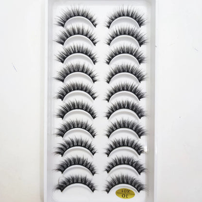 10 Pairs 3D Mink False Eyelashes – Soft Natural Cross Messy Dense Lash Extensions Makeup