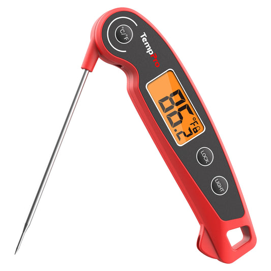 TempPro F05 Digital Instant Read Meat Thermometer – Fast Reading with Hold Function, Magnetic Back, IPX6 Waterproof BBQ & Cooking Thermometer for Meat, Turkey & Grill Prep