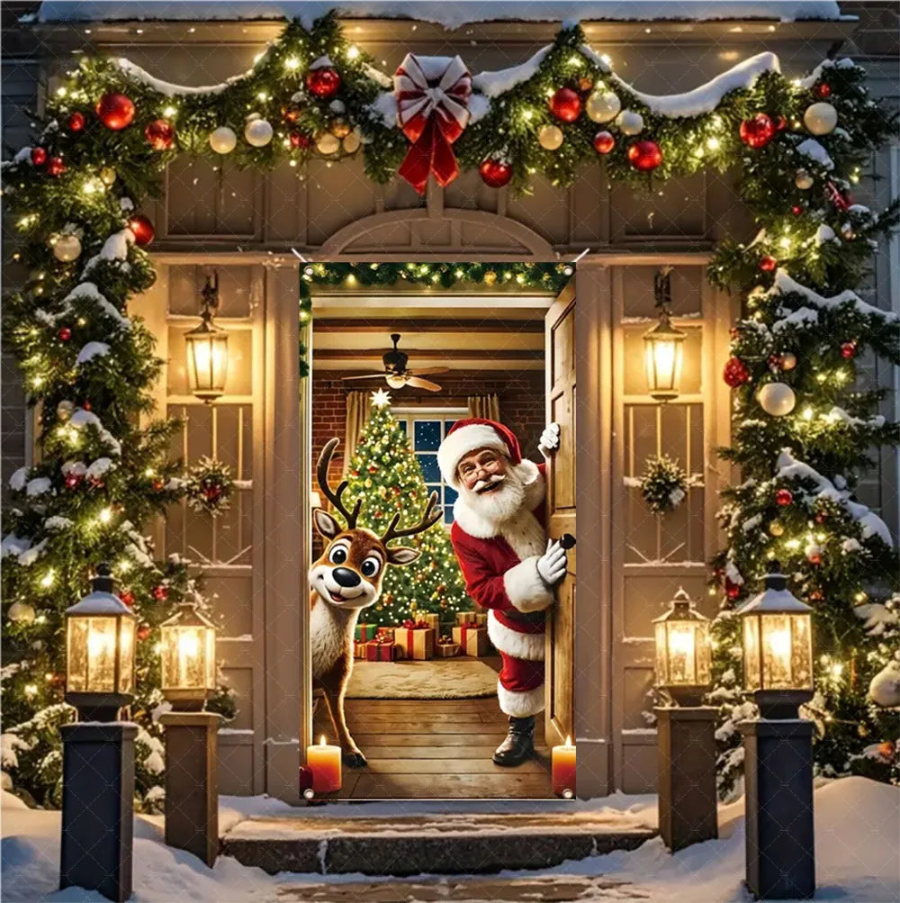 Christmas Hanging Door Banner – Antithetical Couplet Wall Decoration for Merry Christmas 2026 Party & Xmas Gift