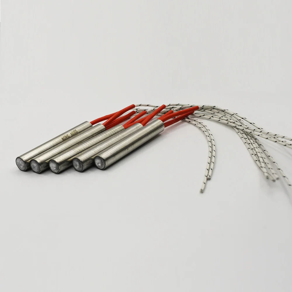 5pcs 220V Stainless Steel Cartridge Heaters - 6mm Tube Heating Elements 80W-300W Custom Sizes