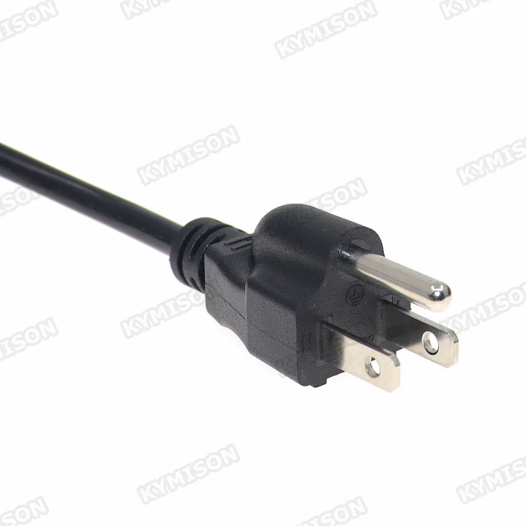 US NEMA 5-15P to IEC C13 Power Cord - 18AWG 3-Prong AC Extension Cable for Computers and Electronics
