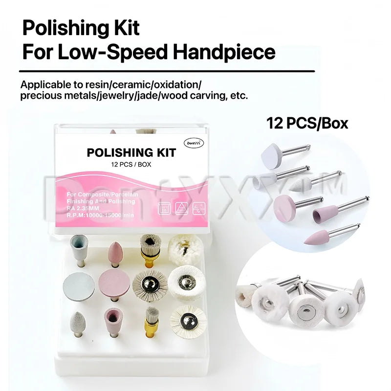 12-Piece Silicone & Brush Polishing Head Set - High-Gloss Grinding & Polishing Kit