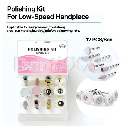 12-Piece Silicone & Brush Polishing Head Set - High-Gloss Grinding & Polishing Kit