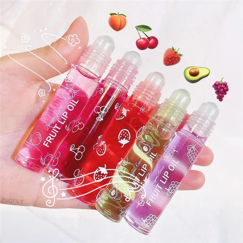 Fruit Lip Gloss Transparent Lip Oil – Moisturizing, Waterproof, Long-Lasting Liquid Lipstick to Reduce Lip Lines