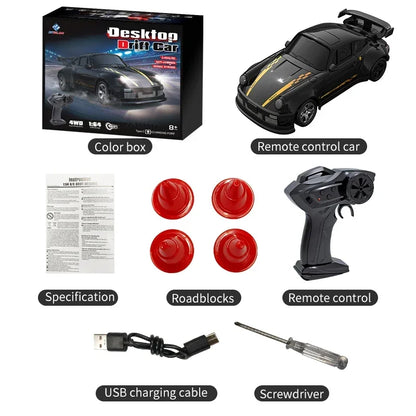 4WD 1:64 Mini RC Drift Car — 2.4GHz Palm Racing Remote Control Toy for Kids & Collectors