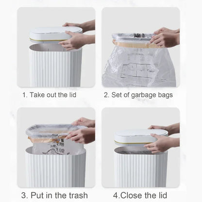 Smart Sensor Narrow Wastebasket - Automatic Dustbin for Bathroom and Kitchen, Sleek Garbage Bucket for Toilet Trash, Essential Home Accessories