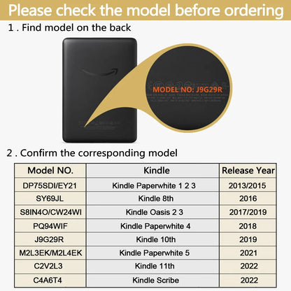 Soft TPU Case for Kindle Paperwhite - Compatible with 2016-2022 Models (1st-11th Gen), 6" & 6.8" - Protective Pouch Cover Funda