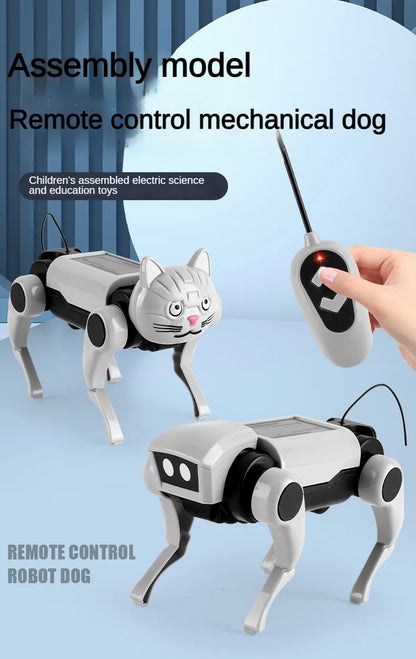 RC Robot Dog Toy for Kids – DIY Assembly Remote Control Mechanical Dog, Educational Science Model Gift for Boys
