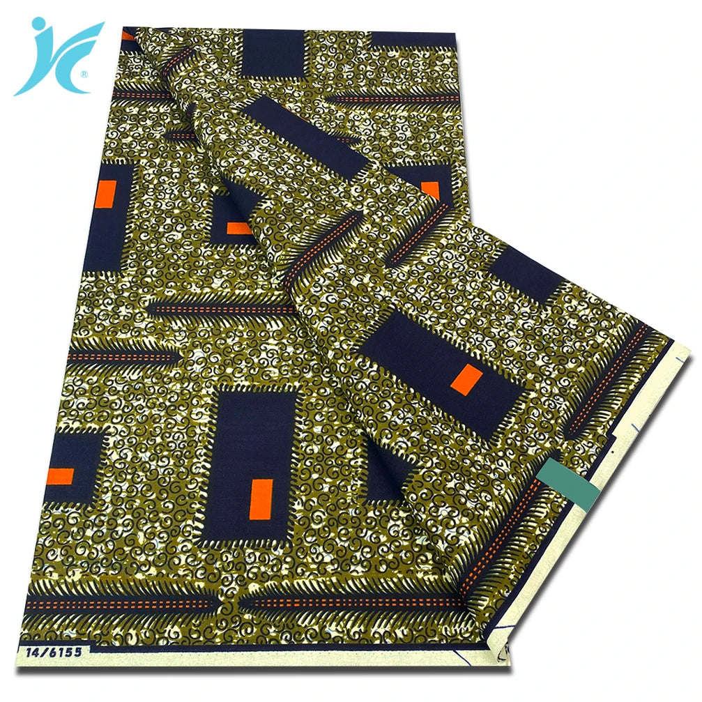 Classic African Wax Fabric - 100% Cotton Soft Ankara Pagne for Women's Dresses