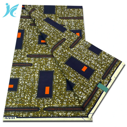 Classic African Wax Fabric - 100% Cotton Soft Ankara Pagne for Women's Dresses