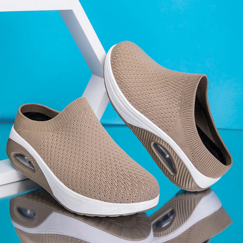 Breathable Lightweight Women’s Sneakers – Outdoor Soft Sock Slip-On Tennis Shoes for Women