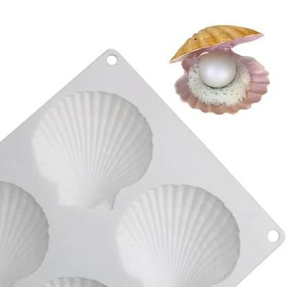 Meibum Marine Theme Silicone Cake Molds – Shell & Pearl Design, Food-Grade Baking & Cake Decorating Tools