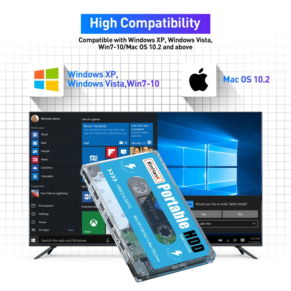 KINHANK Super Console 500GB Gaming HDD – 100,000 Games, 70 Emulators for DC/MAME/SS/NAOMI/PS2/PS1, Plug & Play with Batocera OS