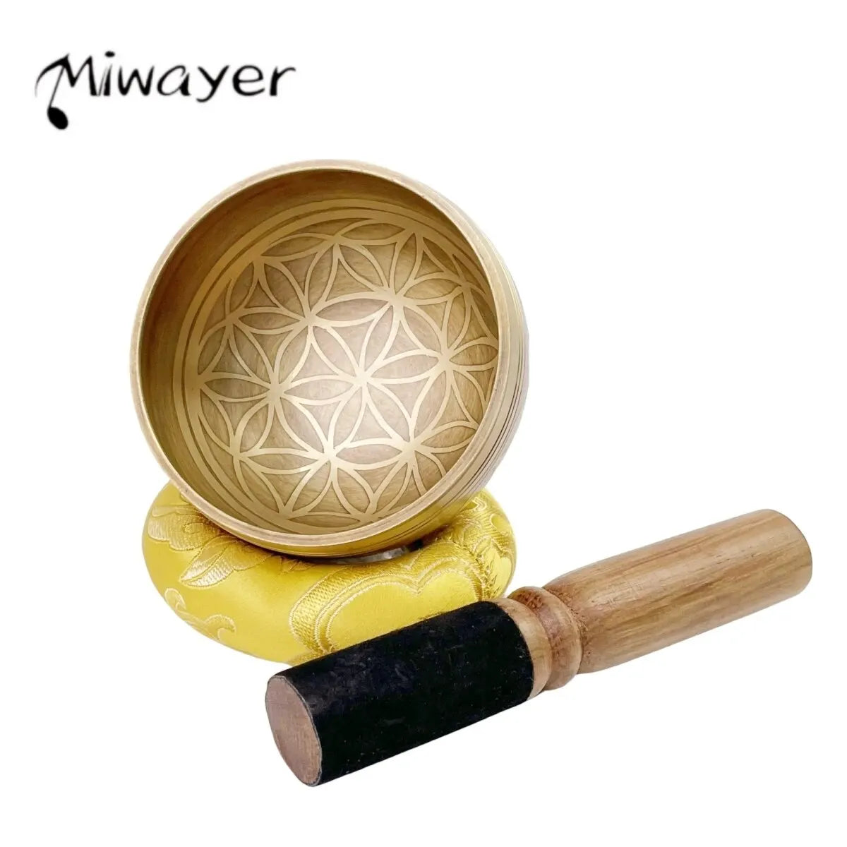Miwayer Tibetan Singing Bowl Set - Flower of Life Design, Perfect for Meditation, Yoga, Stress Relief & Mindfulness