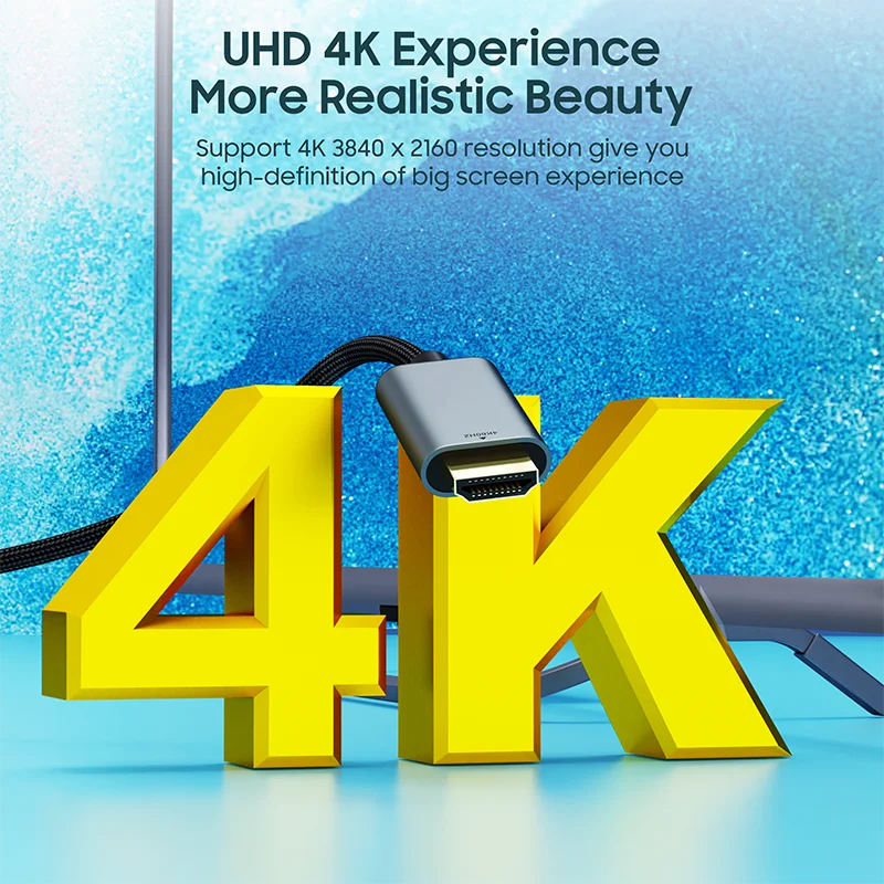 Vothoon USB-C to HDMI Cable Adapter – 4K 60Hz Type-C to HDMI, Thunderbolt 3 Compatible for MacBook Pro/Air, iPad Pro