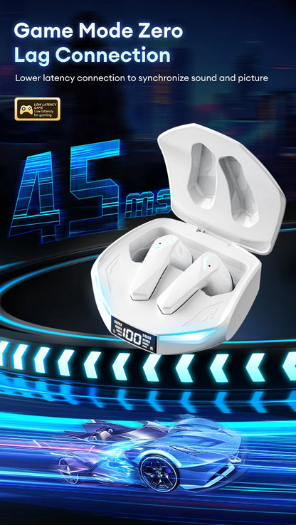 Lenovo GM2 PRO MAX Wireless Earbuds – Bluetooth 5.4, LED Display, Waterproof, Low Latency Gaming Headset