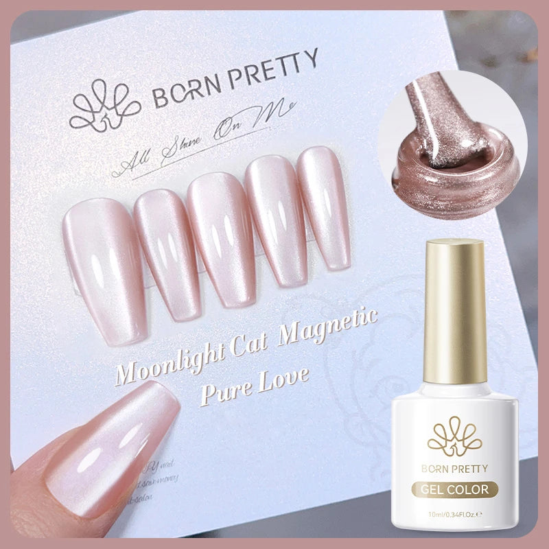 BORN PRETTY Cat Magnetic Gel Nail Polish 117 Colors 10ml Full Coverage Semi-Permanent Soak-Off Nail Varnish for Salon Manicure Glitter Cat Eye Nails