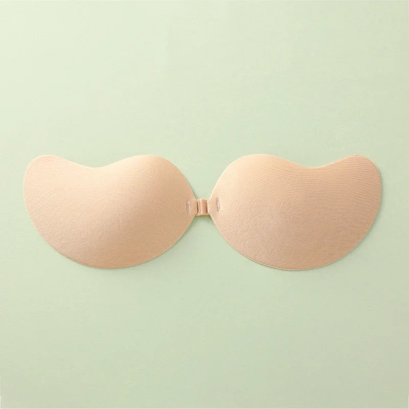 Invisible Strapless Adhesive Stick-On Bra - Seamless Silicone Push-Up Breast Tape, Nipple Covers & Bralette for Women