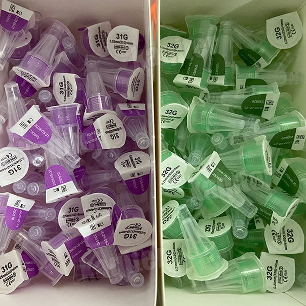 10-200PCS Insulin Cartridges — Magic Pen & Lilly Injection Pen Tips, 32G/31G (0.23x4mm, 0.25x6mm/8mm)