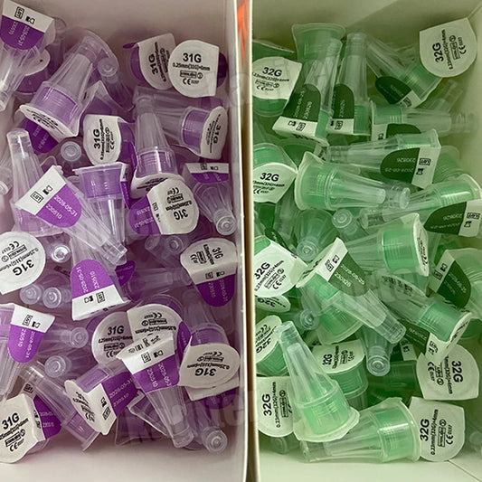10-200PCS Insulin Cartridges — Magic Pen & Lilly Injection Pen Tips, 32G/31G (0.23x4mm, 0.25x6mm/8mm)