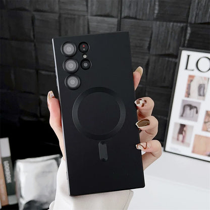 Luxury Matte Magnetic Case for Samsung S25/S24/S23/S22 Ultra & S21/S20 Plus – Magsafe Compatible Note 20 Ultra Phone Cover
