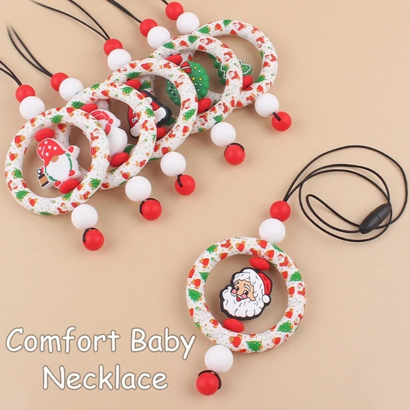 BPA-Free Silicone Baby Teether – Cartoon Sensory Chew Pendant Necklace for Newborns, Autism & ADHD Teething Care