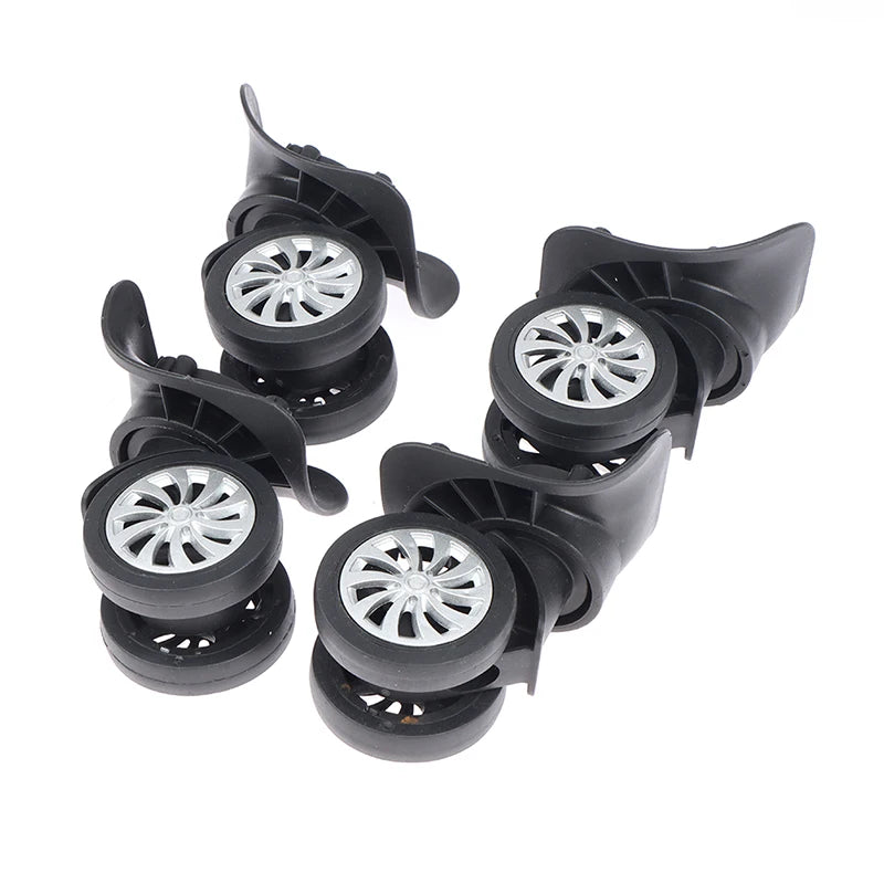 4Pcs Universal 360° Swivel Luggage Wheels - Trolley Wheel Replacement Tools for Suitcases