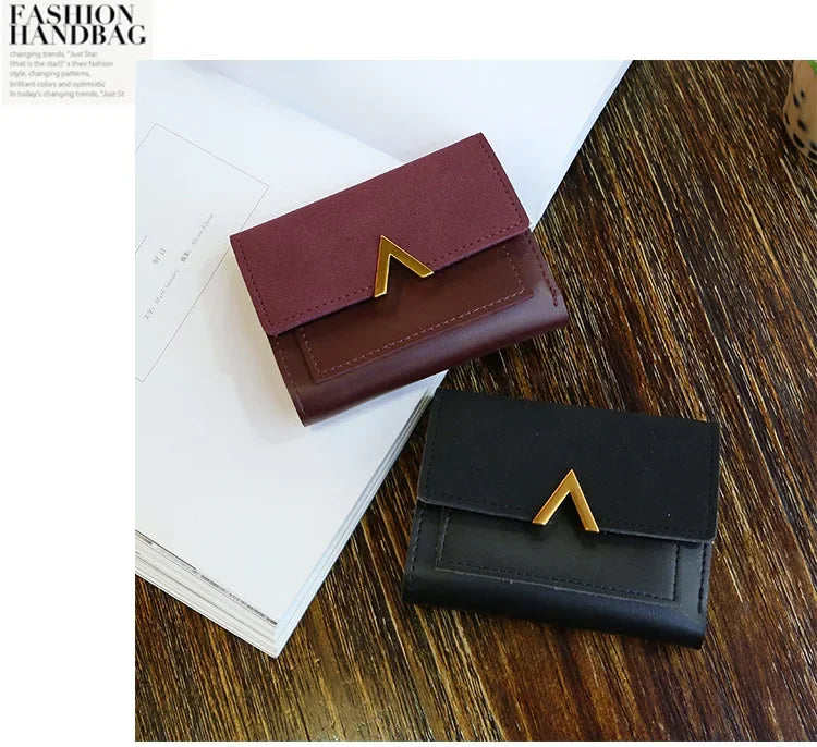 Luxury Mini Leather Wallet for Women – Small Short Fashion Purse with Credit Card Holder