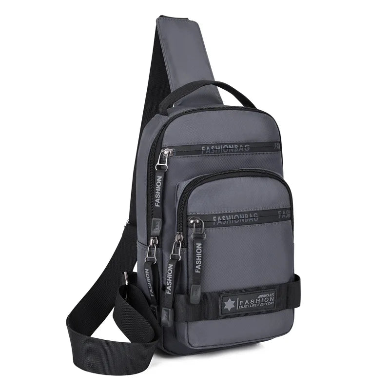 Men’s Chest Bag – Large Capacity Lightweight Nylon Crossbody Shoulder Backpack for Travel, Korean Style