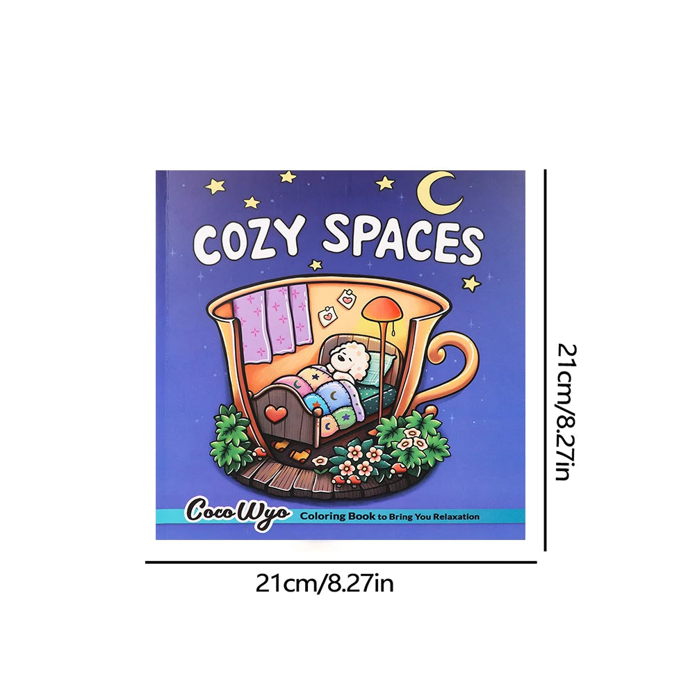 Coloring Books for Adults and Teens, Cute Puppies Cartoon Designs for Relaxation, Cozy Hygge Moment Coloring Fun