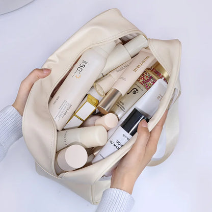 Portable Transparent Travel Cosmetic Bag for Women — Large-Capacity Waterproof Makeup & Toiletry Storage Case