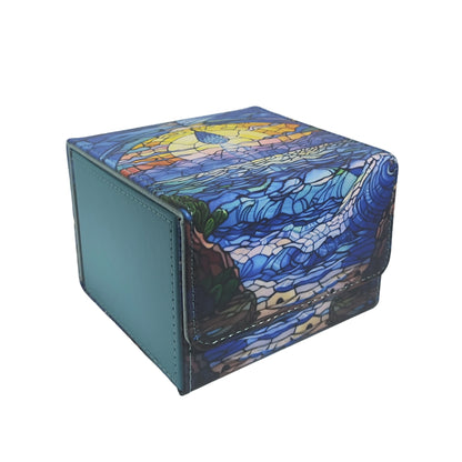 PU Leather Card Storage Box - 140+ Card Deck Holder Case for Game Card Collection & Organization