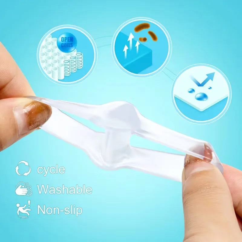 2-Piece Silicone Toe Separators - Soft Washable Reusable Toe Spacers for Comfortable Foot Care