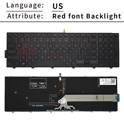 Dell Inspiron 15 Keyboard Replacement – BR/SP/US Russian Layout Backlit Keyboard for 3567 5577 5555 5557 5559 3543 5547 5549 5548 P39F P51F