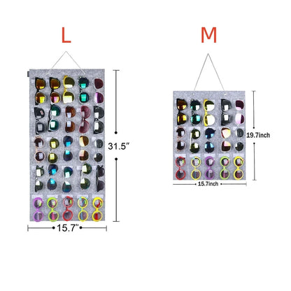 Sunglasses Felt Storage Hanging Bag – Wall & Door Mounted Sunglasses Organizer & Display Rack