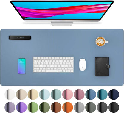 Large Waterproof PU Leather Desk Mouse Pad – Gaming Keyboard Desk Mat, Office Writing Surface Protector for Home & Work Setup