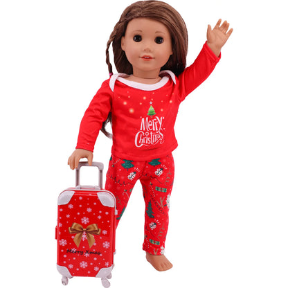 Pop Doll Christmas Outfit — Dress, Top & Pants Set for 18-Inch American and 43CM Reborn Baby Dolls, Our Generation Girl’s Toy Accessories