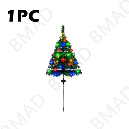 Outdoor Solar Christmas Tree Lights - Waterproof LED Lawn Lamps for Garden, Patio & Holiday Decor