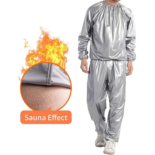 PVC Sauna Suit for Men & Women – Waterproof Anti-Rip Weight Loss Gym Fitness Workout Sportswear