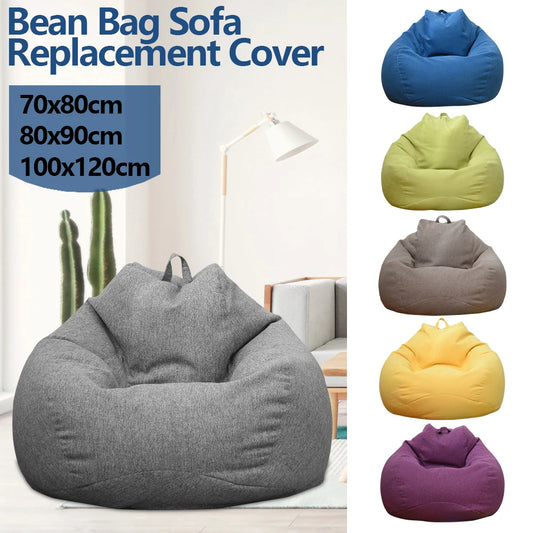 Large Lazy Bean Bag Sofa Cover – Comfortable Tatami Lounger Seat Cover for Living Room & Bedroom (No Filler)