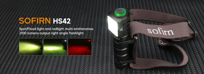SOFIRN HS42 Headlamp 2100lm USB-C Rechargeable 18650 EDC Flashlight - SST40 LED Torch with Magnetic Power Bank for Camping