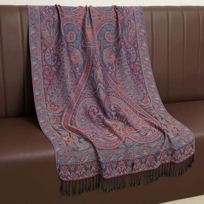Luxury Autumn Cashmere Pashmina Shawl – Warm Winter Scarves for Women, Printed Cotton Foulard Stole Scarf 2023