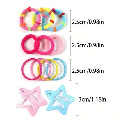 546PCS Bow Hair Accessories Set - Colorful Elastic Hair Ties and Clips for Girls and Children
